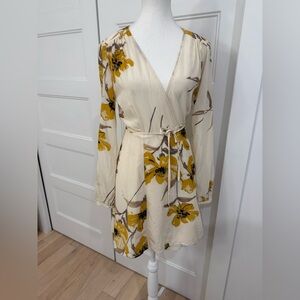 Silk wrap wilffed wrap dress